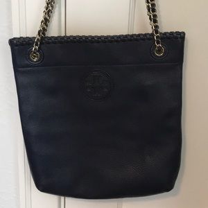 TORY BURCH navy leather purse
